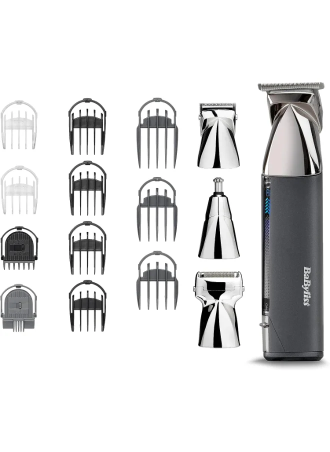 babyliss Men Super-X Metal Series 15 In 1 Multi Trimmer, 7200USDE Grey