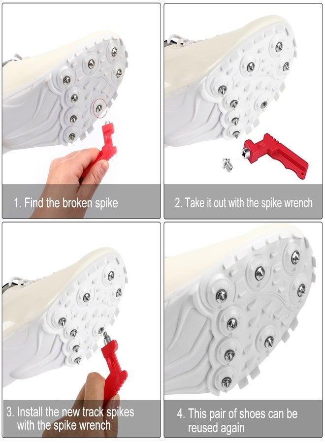 JULMELON 120PCS 3/8 inch Hard Stainless Steel Track and Cross Country Spikes Golf Shoe Spikes with Spike Wrench, Silver - Image 4