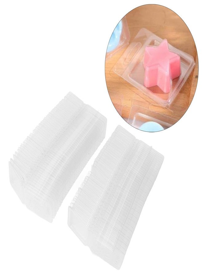 Jiawu 100 Packs Wax Clamshells, Single Cavity Unique Wax Containers, Clear Plastic Cube Tray for Wickless Wax Candles (Five Pointed Star Shaped) - Image 2