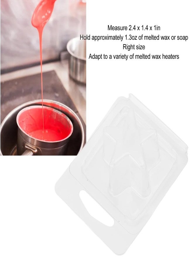 Jiawu 100 Packs Wax Clamshells, Single Cavity Unique Wax Containers, Clear Plastic Cube Tray for Wickless Wax Candles (Five Pointed Star Shaped) - Image 5