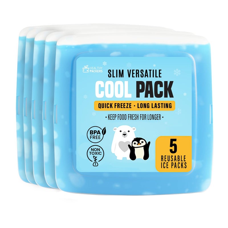 Healthy Packers Healthy Packers Ice Pack for Lunch Box  5 Ice Packs  Original Slim  LongLasting Freezer Packs for your Lunch or Cooler Bag 