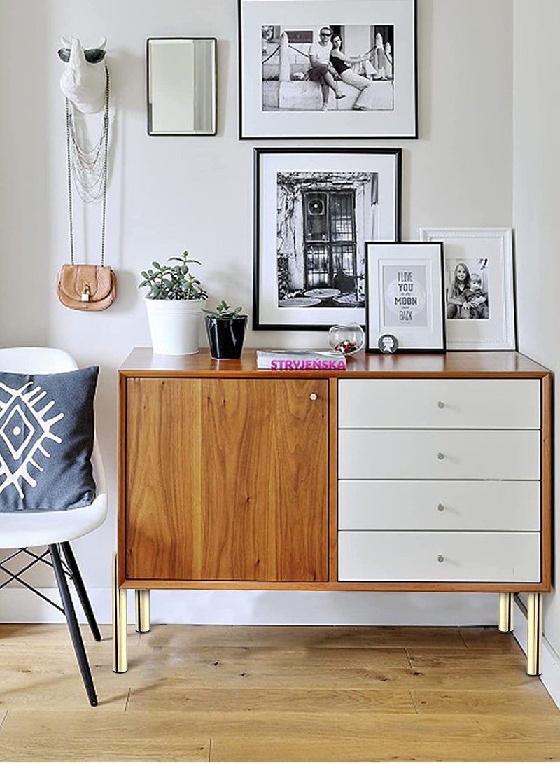 SOLARAE Metal Furniture Legs, Modern Coffee Table Legs, Metal Home DIY Projects Feet Replacement for Sofa Dresser Table Couch, Gold 6 Inch Set of 4 - Image 5