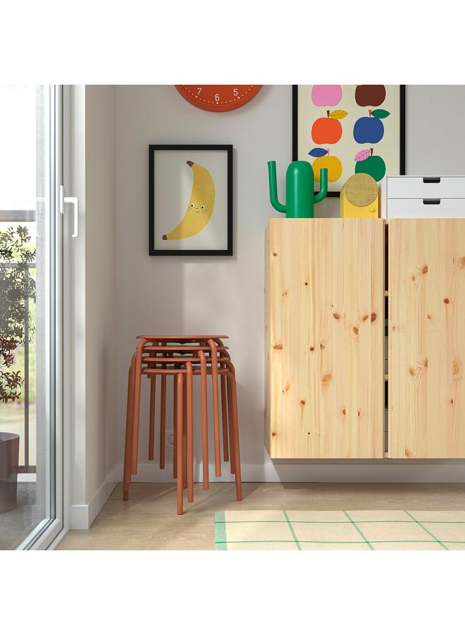 Green Tiger Stool, Red-Brown, 45 Cm - Image 2