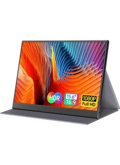 HILUKE 15.6'' FHD Portable Monitor – 1080P IPS Display with USB-C & HDMI, Plug & Play Travel Screen w/ Smart Cover, External Second Display for Laptop, PC, Mac, Phone, Xbox, PS4/5, Switch  - Image 1