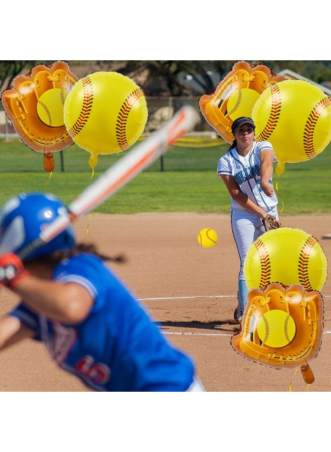 Lewtemi 16 Pieces Softball Party Balloons 18 Inch Ball 20 Inch Glove Foil Balloons Sports Theme Softball Party Favors Softball Decorations Softball Birthday Party Supplies For Athletic Gifts Photo Props - Image 5