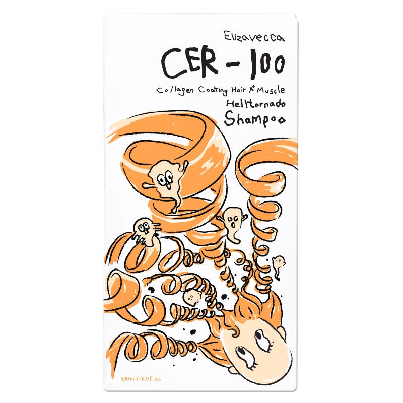 Elizavecca CER-100 Collagen Coating Hair A+ Muscle Hell-Tornado Shampoo 500ml/16.9 fl.oz. - Hair Shampoo Especially for Oily hair | Hair Shampoo for oily hair scalp | K-Beauty - Image 2