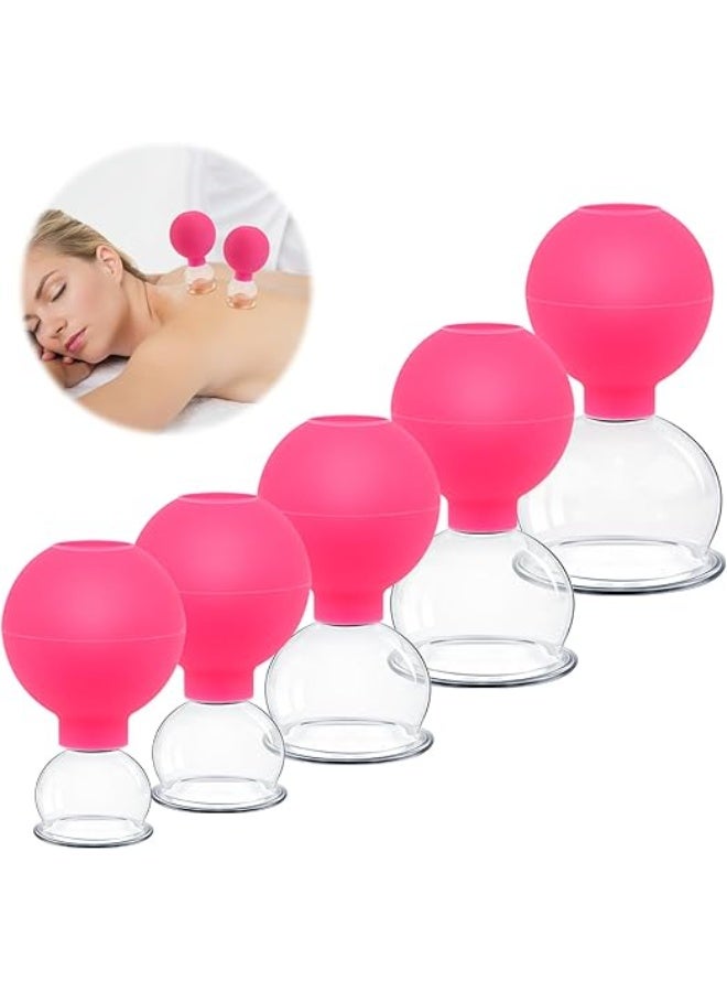 5-Piece Professional Glass Cupping Set with Silicone Balls – Fireless Medical Vacuum Suction Cups – Deep Tissue Massage Kit for Face and Body – Effective Relief for Muscle Pain and Fatigue. - Image 1