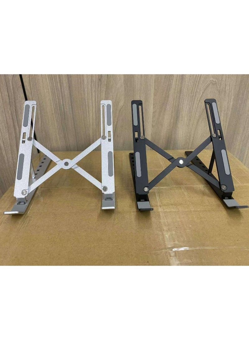 Denx 7-Level Adjustable Aluminum Vertical Laptop Stand – Desk Laptop Holder Riser Ergonomic Design, Foldable & Portable, Non-Slip Silicone Pads, Perfect For Work-from-home setups - Image 4