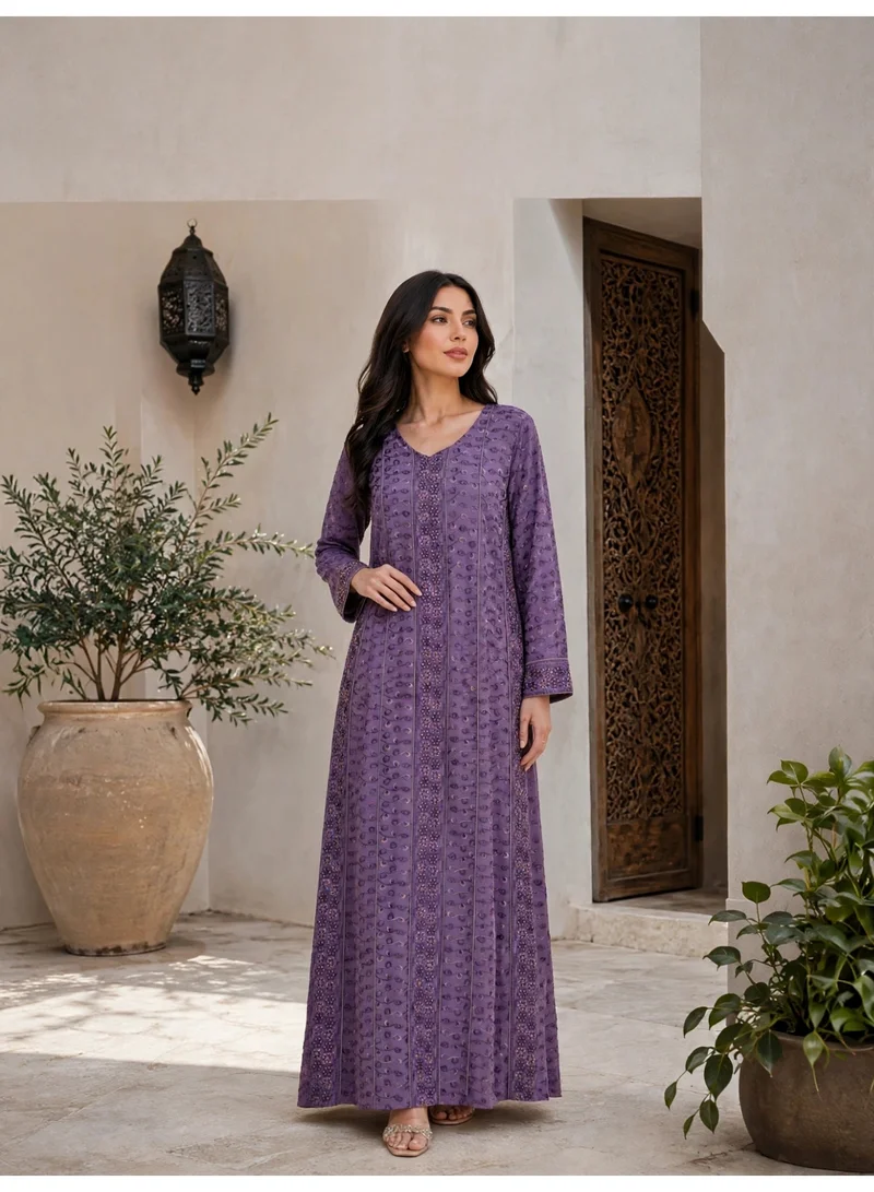 اكسا جلابية الخيوط الملكية IK207 Violet