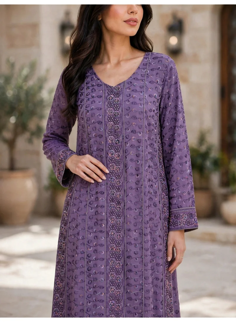 اكسا جلابية الخيوط الملكية IK207 Violet