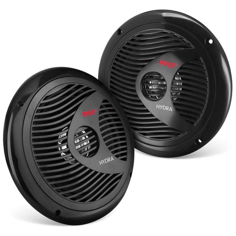 Pyle 65 Inch Dual Marine Speakers 2 Way Waterproof and Weather Resistant Outdoor Audio Stereo Sound System with 150 Watt Power Polypropylene Cone and Cloth Surround 1 Pair Pyle PLMR60B Black - Image 2