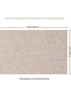 Kutis 8-Piece Square Minimalist Placemat Coffee Mat PVC Material Beige 45 x 30 Centimeter  - Image 4