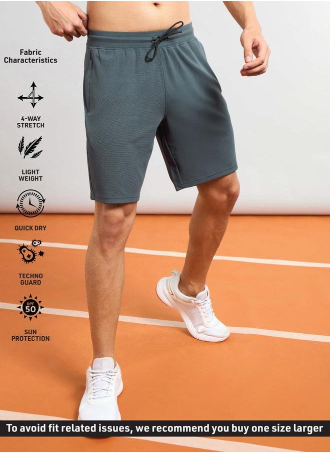 Technosport - Technosport Solid Slim Fit Sports Shorts with Drawstring - Image 1