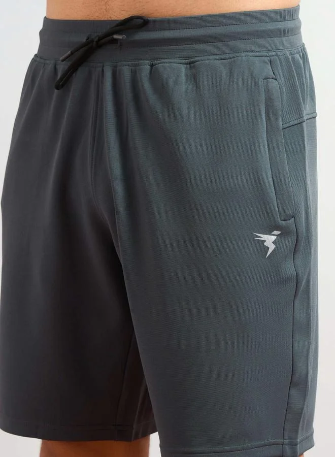 Technosport Technosport Solid Slim Fit Sports Shorts with Drawstring
