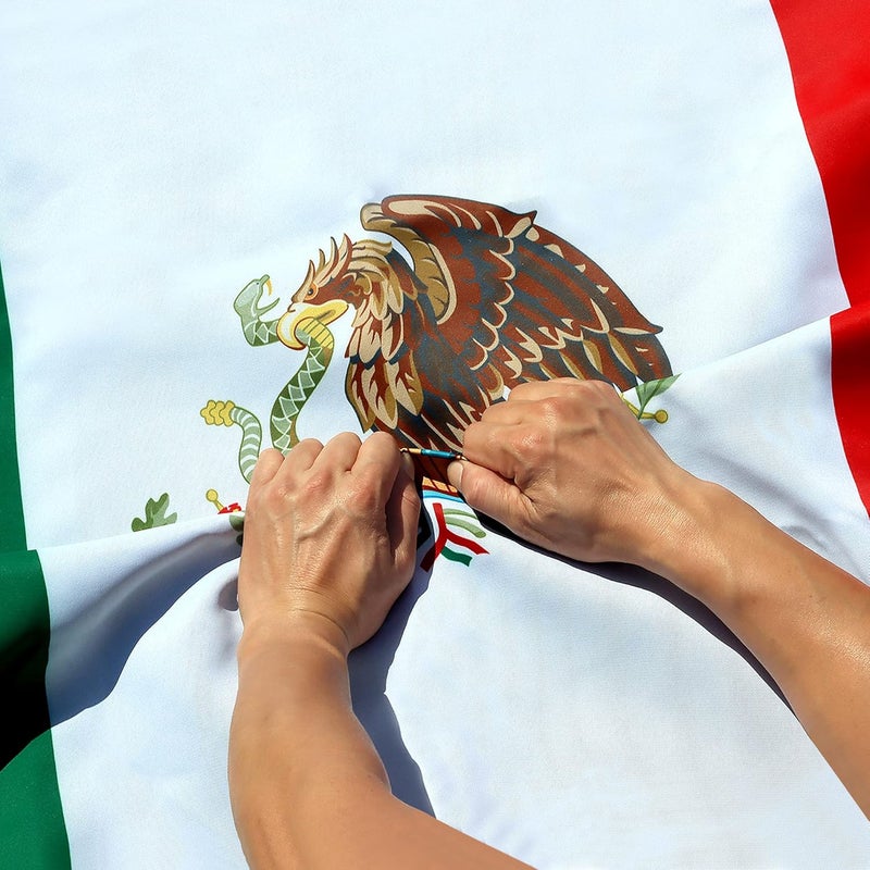Anley Rip-Proof Double Sided 3-Ply Mexico Flag 3x5 Foot - Vivid Color, Canvas Header and Wrinkle Resistant - The Strongest, Longest Lasting Mexican MX National Flags 3 X 5 Ft - Image 1