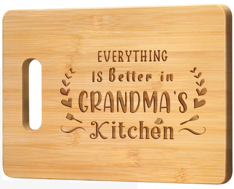 Pandasch Mothers Day Gifts for Grandma Grandma Birthday Gifts from Grandkids 11x85inch Engraved Bamboo Cutting Board for Christmas Birthday Best Grandmother Present
