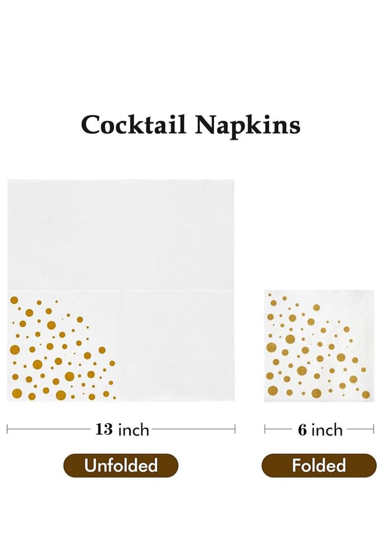 XIYU 40 Pack Disposable Napkins Paper, 3-Ply Beverage Napkins, Disposable Gold Square Napkins, Perfect for Restaurant, Event, Bar, Wedding, Baby Shower and Birthday Party  - Image 4