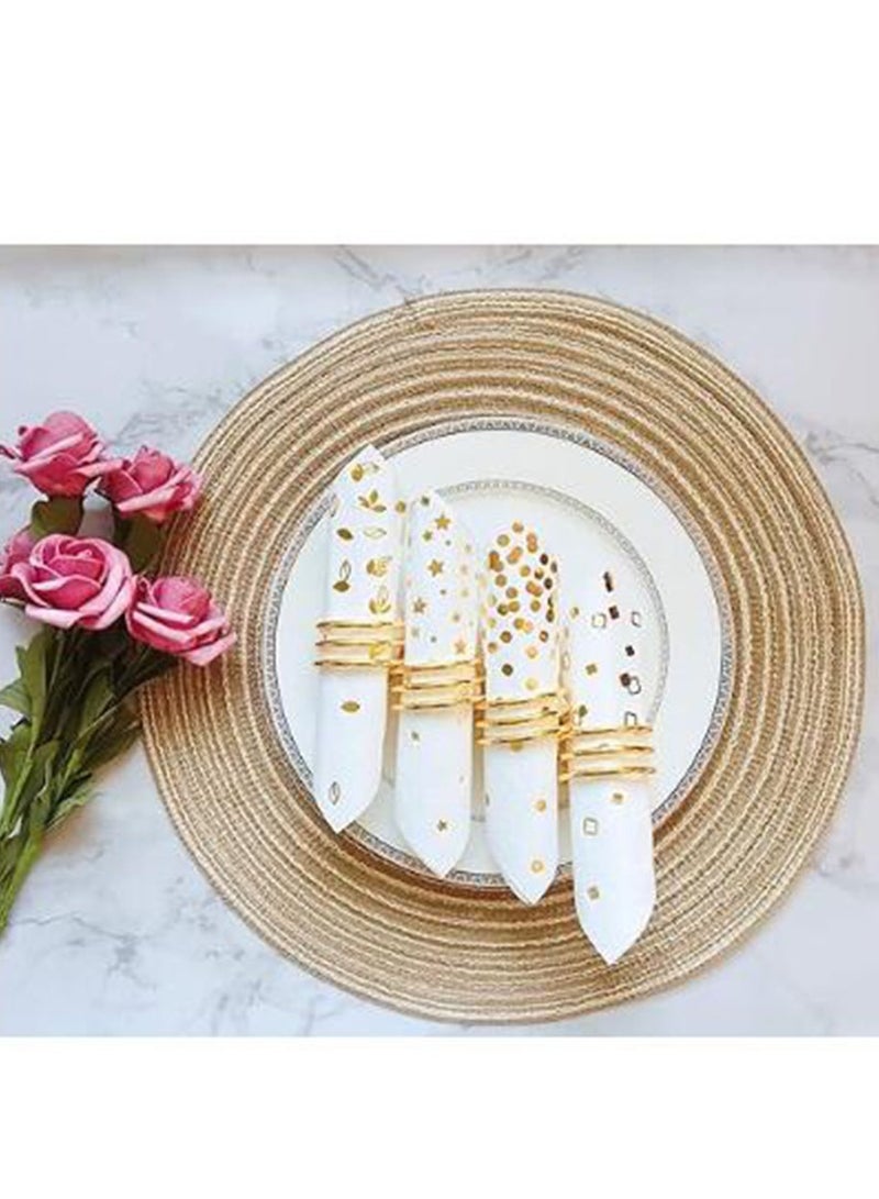 XIYU 40 Pack Disposable Napkins Paper, 3-Ply Beverage Napkins, Disposable Gold Square Napkins, Perfect for Restaurant, Event, Bar, Wedding, Baby Shower and Birthday Party  - Image 3