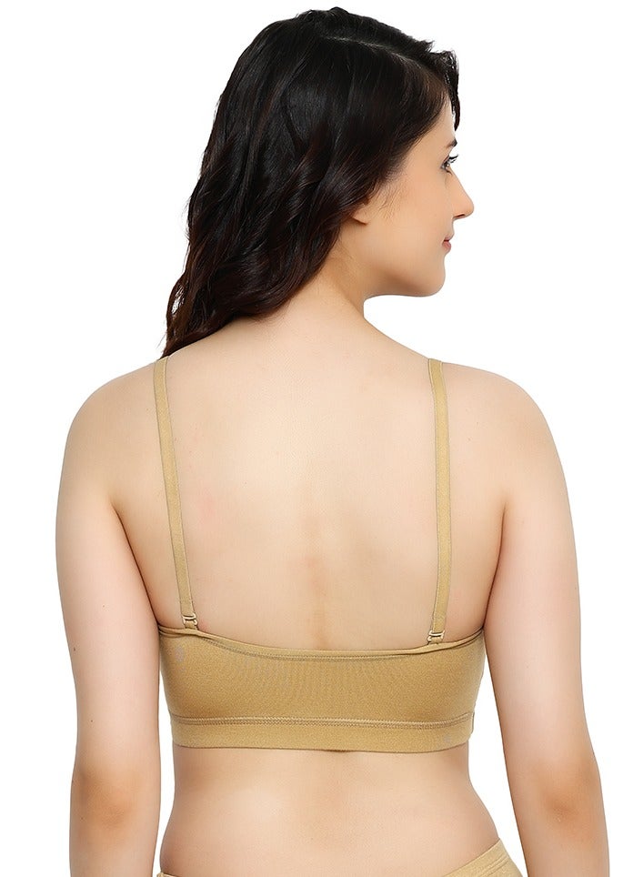 راجني حمالة صدر نسائية للبنات والمراهقات مصنوعة من الليكرا فائقة النعومة ومسامية وقابلة للإزالة وأكواب مصبوبة وتغطية كاملة وسهلة الارتداء، عبوة من قطعتين - Image 4