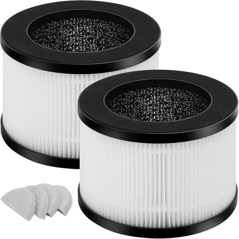 XBWW 2 Packs BW301 Replacement Filters Compatible with MORFY BW301 Air Cleaner Purifier, 3 in 1 filter with H13 True HEPA and Activated Carbon FIlter with Extra 4 Pieces Aroma pads - Image 1
