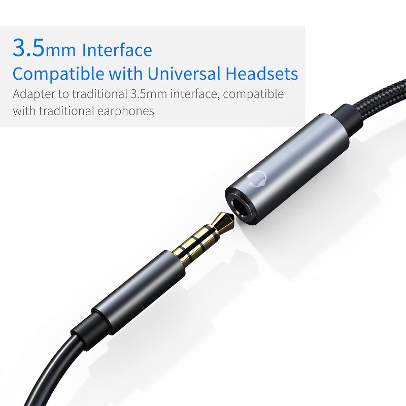 Subynanal USB c to 3.5mm Headphone and Charger Adapter,2 in-1 USB C PD 3.0 Charging Port to Aux Audio Jack and Fast Charging Dongle Cable Cord for iPhone 17 Iphone16, iPhone 15, Galaxy (Gray) - Image 5