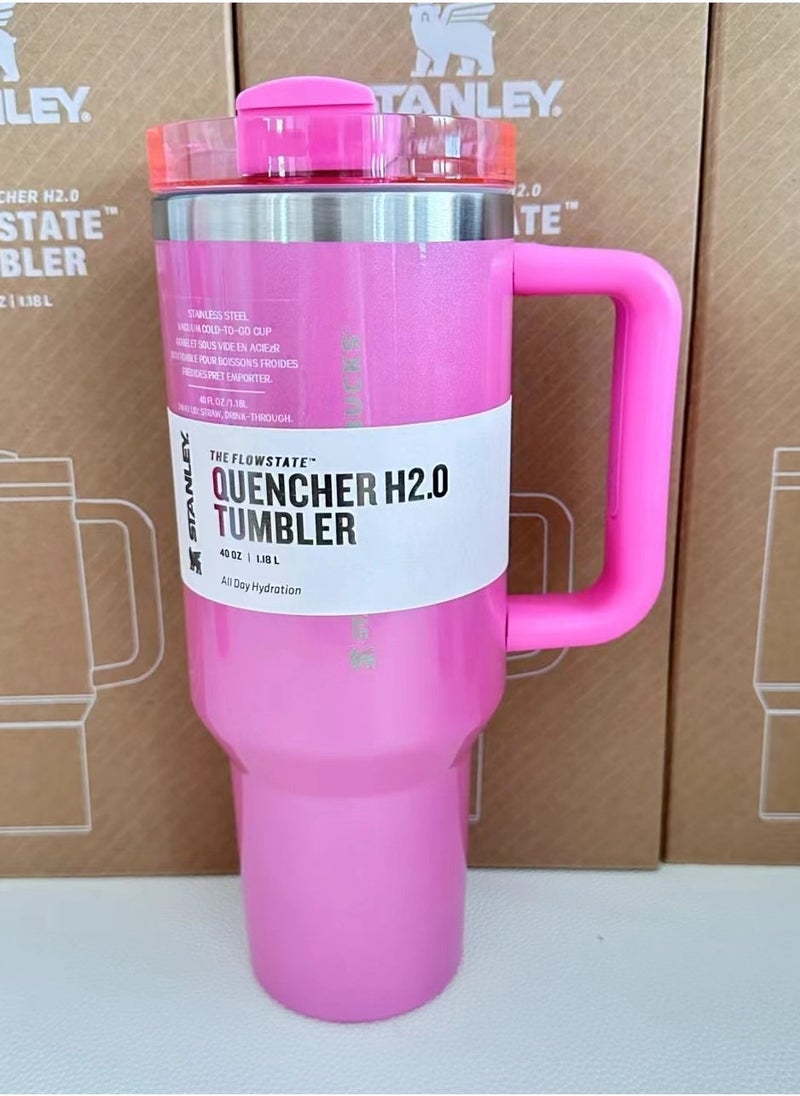 Stanley - Quencher H2.0 FlowState Stainless Steel Vacuum Insulated Tumbler with Lid and Straw for Water, Iced Tea or Coffee, Smoothie and More,  40 oz - Image 1