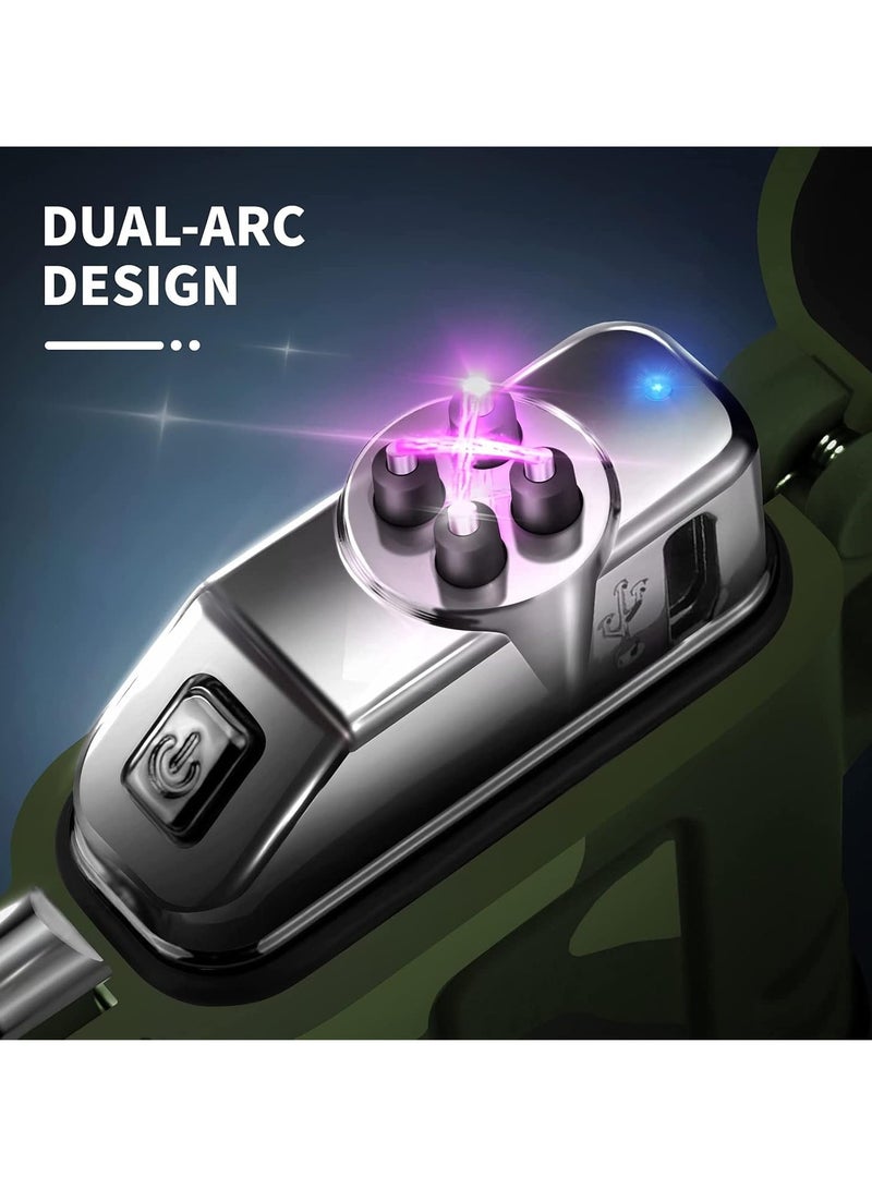 JOGAMS Dual Arc Lighter, Waterproof Electric Lighter USB Rechargeable, Windproof Plasma Lighter with Whistle Lanyard, Flameless Lighter for Camping, Hiking, Outdoor, Adventure - Image 3