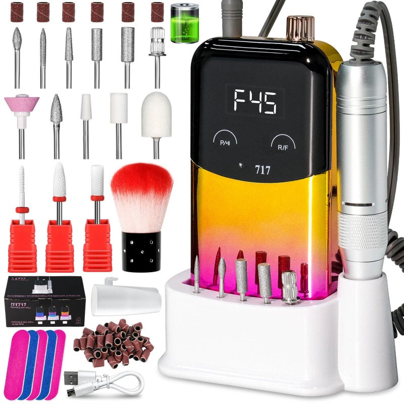 Portable electric nail polish machine for removing dead skin, removing nail polish, and polishing yellow - Image 1