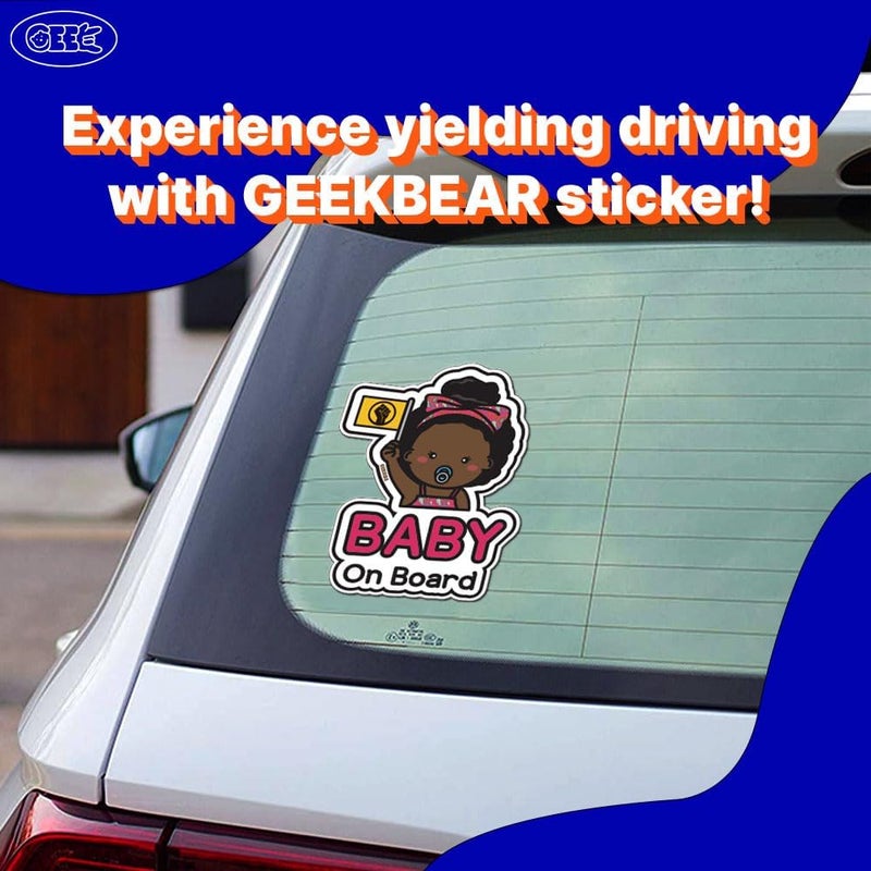 GEEKBEAR Baby on Board Sticker - Afro-American Girl - Image 2