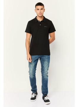 Nordland Men Regular Fit Brand Logo Polo Shirt, Black  - Image 3