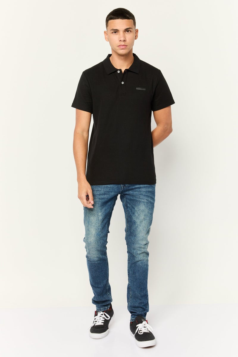 Nordland Men Regular Fit Brand Logo Polo Shirt, Black - Image 3