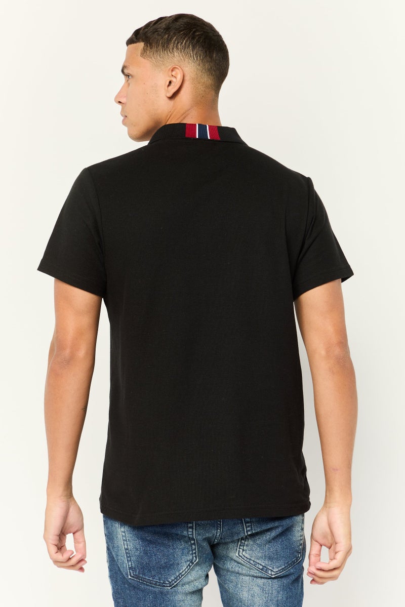 Nordland Men Regular Fit Brand Logo Polo Shirt, Black - Image 2