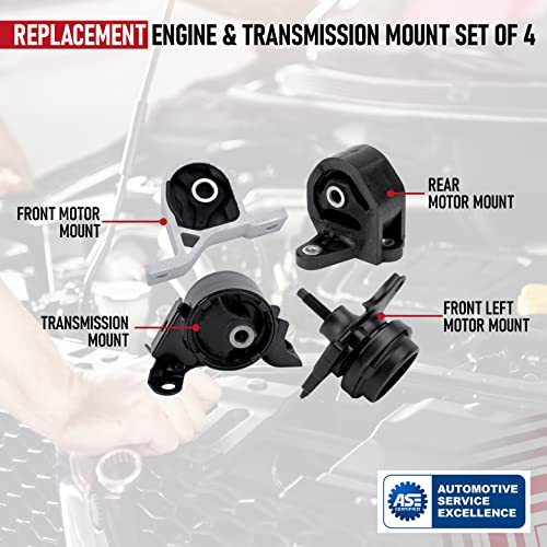 AA Ignition Engine and Transmission Mount Set of 4 - Fits Honda Civic 2001 - 2005 1.7L with Automatic Trans - Replaces 50840-S5A-A81, 50840-S5A-990,50810-S5A-013, 50810-S5A-992, A6595, A6588, A6591, A4511 - Image 4