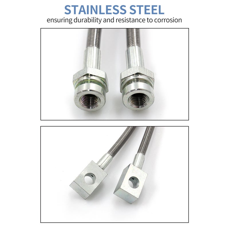 Stainless Brake Lines Replacement  for Jeep TJ/YJ/XJ | 1987-2006 4-6'' - 89702 - Image 3