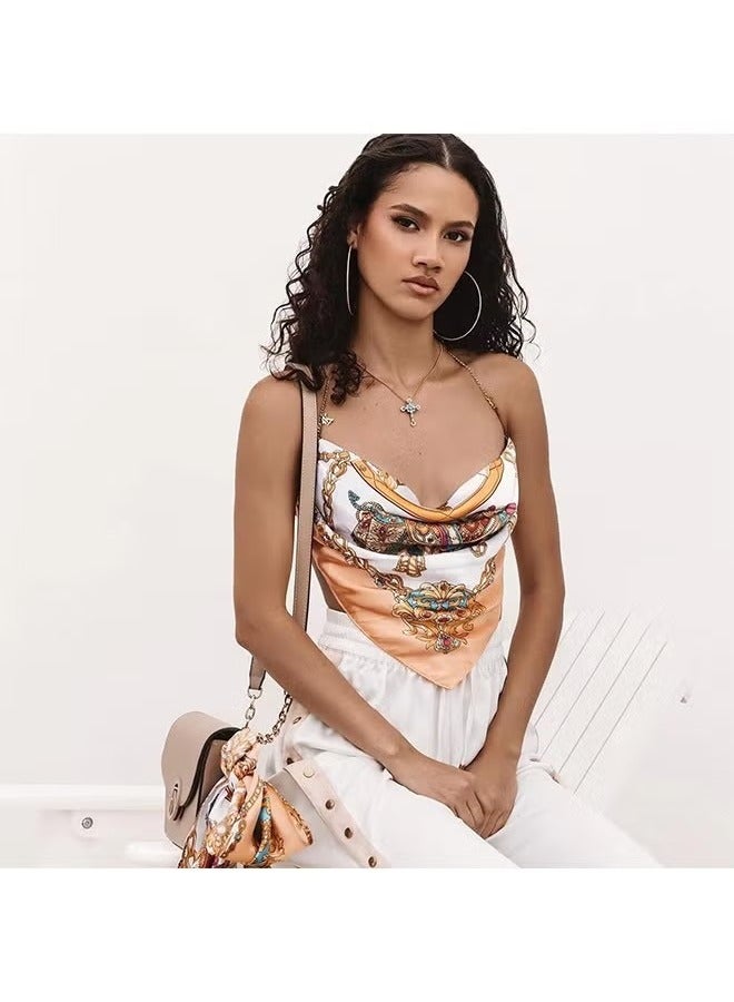 أخبار حرير مربع مثل وشاح الرأس ، ونمط الأزياء النسائي وشاح الحرير وشاح ، Boho الشعر العصابات ، والشعور حريري الشعر باندانا - Image 2