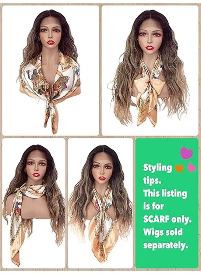 أخبار حرير مربع مثل وشاح الرأس ، ونمط الأزياء النسائي وشاح الحرير وشاح ، Boho الشعر العصابات ، والشعور حريري الشعر باندانا - Image 4