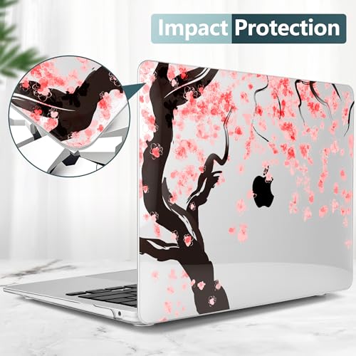 TWOLSKOO Cover for MacBook Air 13 inch 2021 2020 2019 2018, Cherry Blossoms Printed Hard Shell Case & Keyboard Skin & Screen Protector for MacBook Air 13 A2337 M1 A1932 A2179 - Image 5