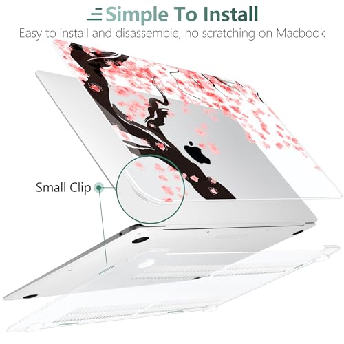TWOLSKOO Cover for MacBook Air 13 inch 2021 2020 2019 2018, Cherry Blossoms Printed Hard Shell Case & Keyboard Skin & Screen Protector for MacBook Air 13 A2337 M1 A1932 A2179 - Image 3