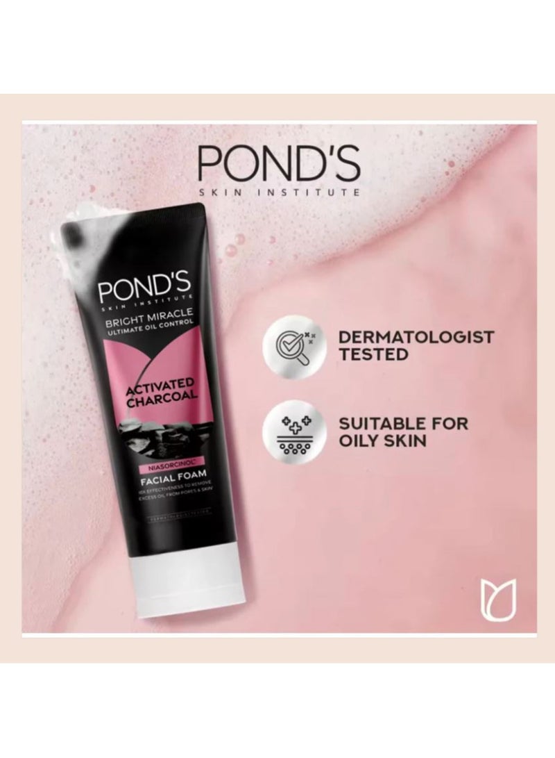 Pond's Bright Miracle Ultimate Oil Control Activated Charcoal Facial Foam 100g - Image 5
