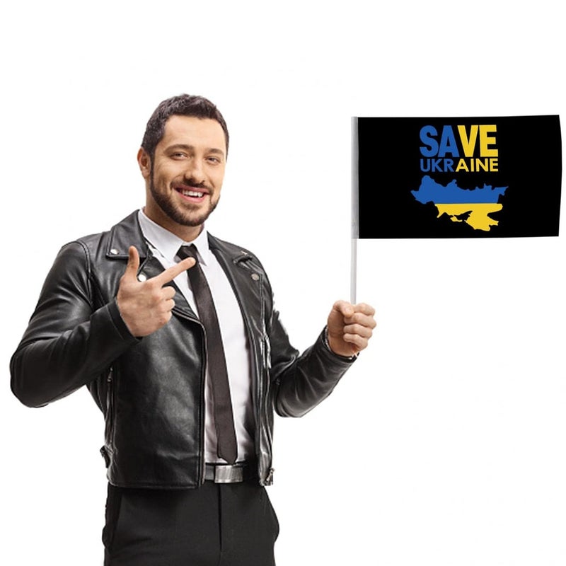 klarako Ukraine Car Flag 18'' X 12'' I Stand With Ukraine Car Flag Double Sided Window Clip Flag Fade Resistant Ukrainian National Flags Car Decoration Banner (2PCS save ukraine) - Image 5