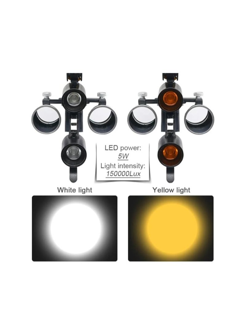 keemz Dental Loupes with Light 5W LED Headlight Binocular Surgical Magnifier Dual Medical Spotlight Headband Magnifying Glass - Image 4