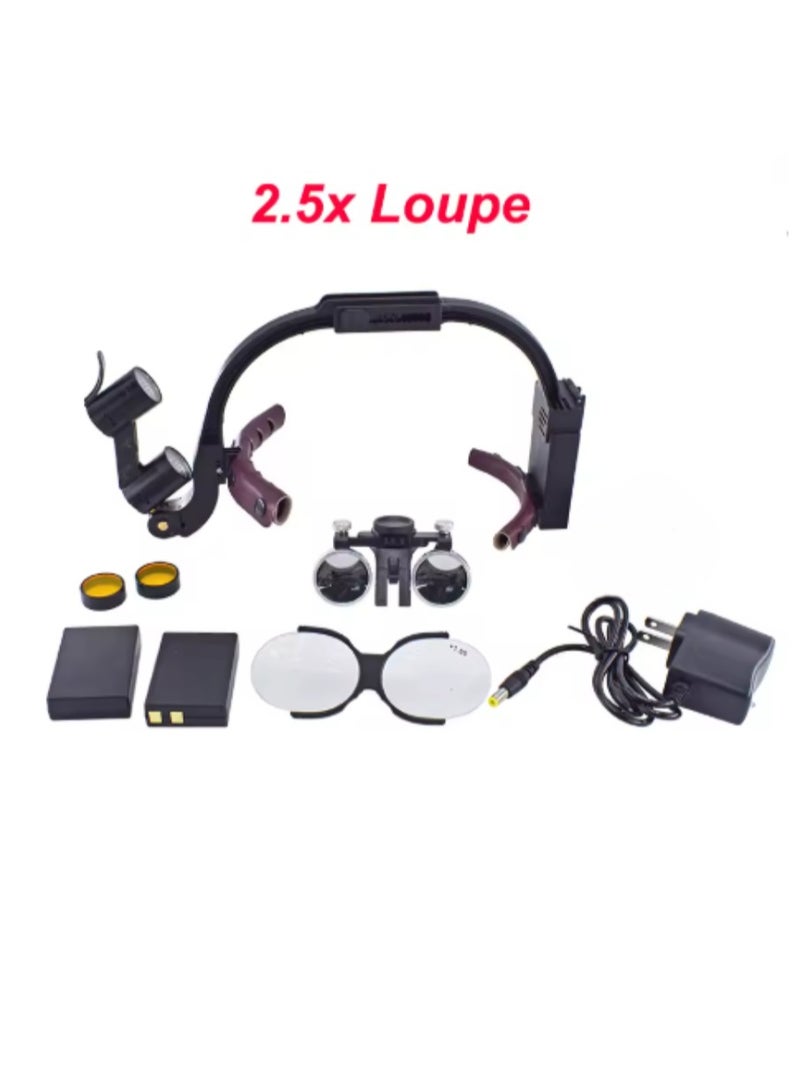 keemz Dental Loupes with Light 5W LED Headlight Binocular Surgical Magnifier Dual Medical Spotlight Headband Magnifying Glass - Image 2
