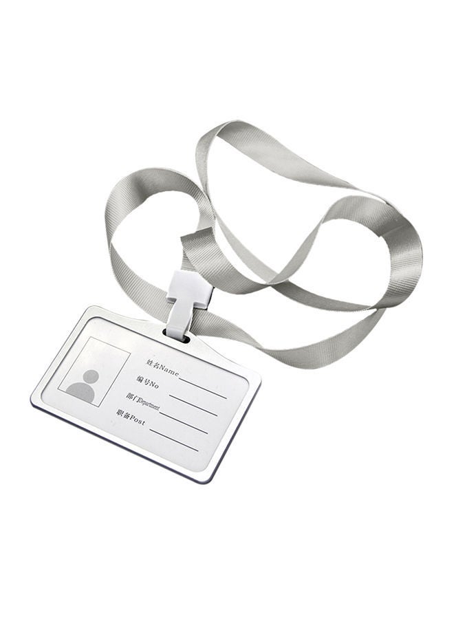 NIBEMINENT Lanyard ID Badge Holder Silver