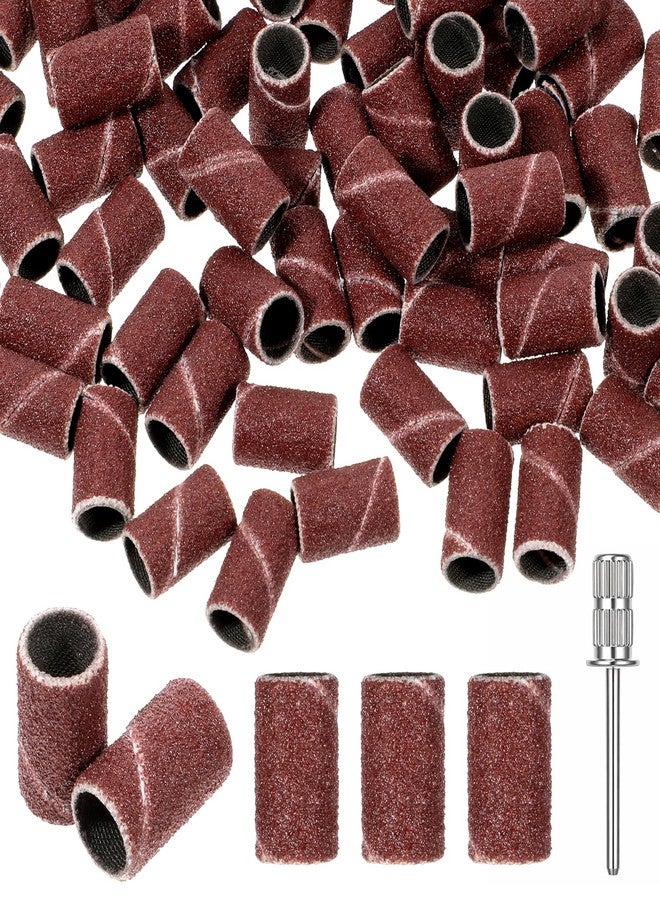 Skrfren 100 Pcs Nail Sanding Bands for Nail Drill with 3/32" Mandrel Nails Drill Bit, 80 Coarse Grit Small Sanding Bands for Acrylic Nails Gel Removing Shaping Polishing Manicure Pedicure - Image 1
