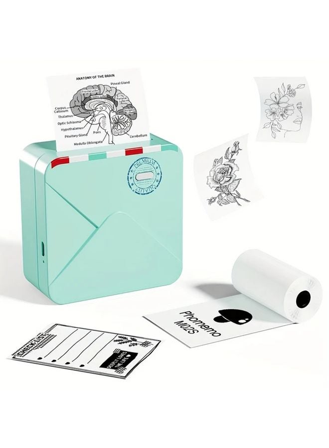 Phomemo M02S Green Mini Thermal Printer 300 DPI Wireless Pocket Sticker - Image 2