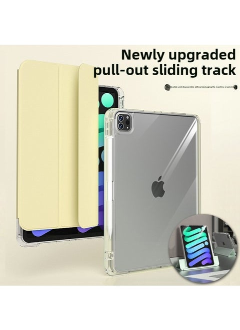 غطاء حماية شفاف لجهاز Apple iPad Air5 Pro 11 بوصة، مقاوم للانحناء، 10 شرائح، من الأكريليك المنقسم - اللون: رمادي مشمشي - الموديلات المناسبة: iPad 10