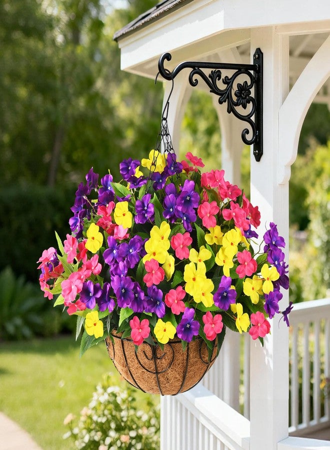 ZFProcess Artificial Impatiens Flowers for Outdoors, 6 Bundles Multicolor Silk Fake Flowers for Spring Summer Decoration, UV Resistant Faux Plants Plastic Bouquet for Home Planter Porch Patio Yard Decor - Image 5