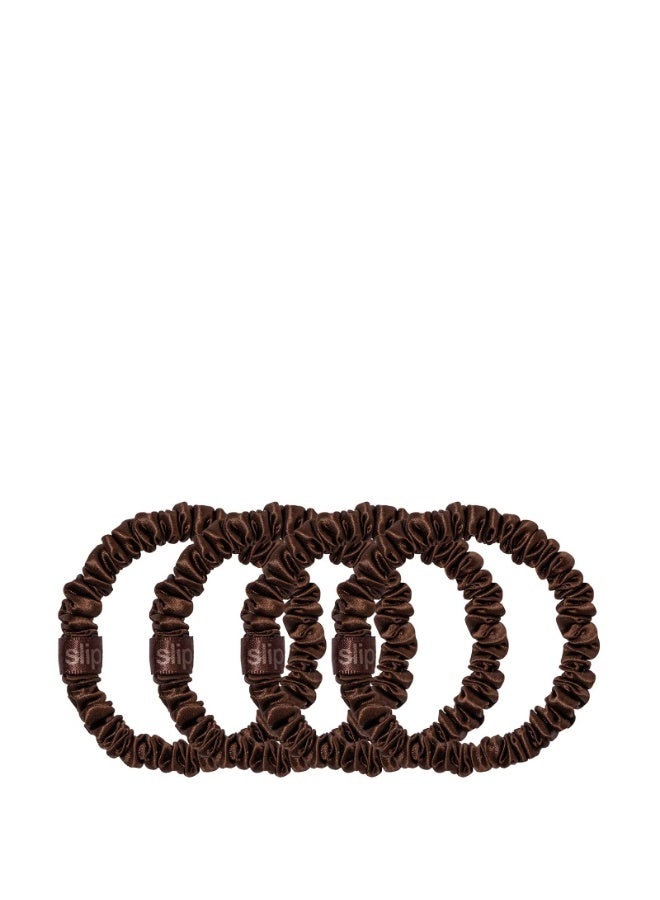 Slip Pure Silk Skinny Scrunchies - Dark Brown - Image 2