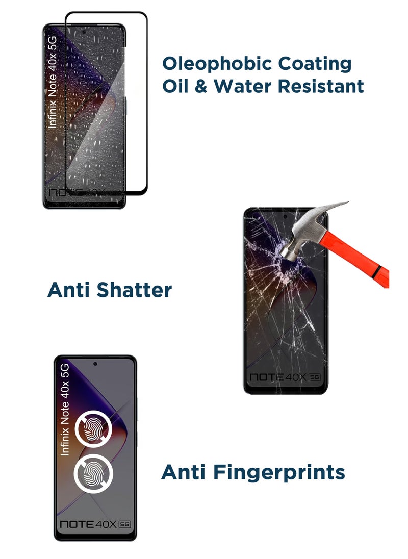 Jetech Infinix Note 40x 5G - Glass Screen Protector Tempered Glass -Black  - Image 4