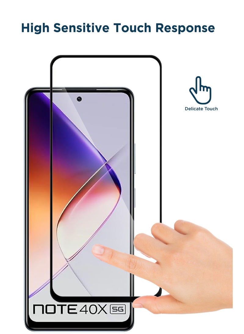 Jetech Infinix Note 40x 5G - Glass Screen Protector Tempered Glass -Black  - Image 2